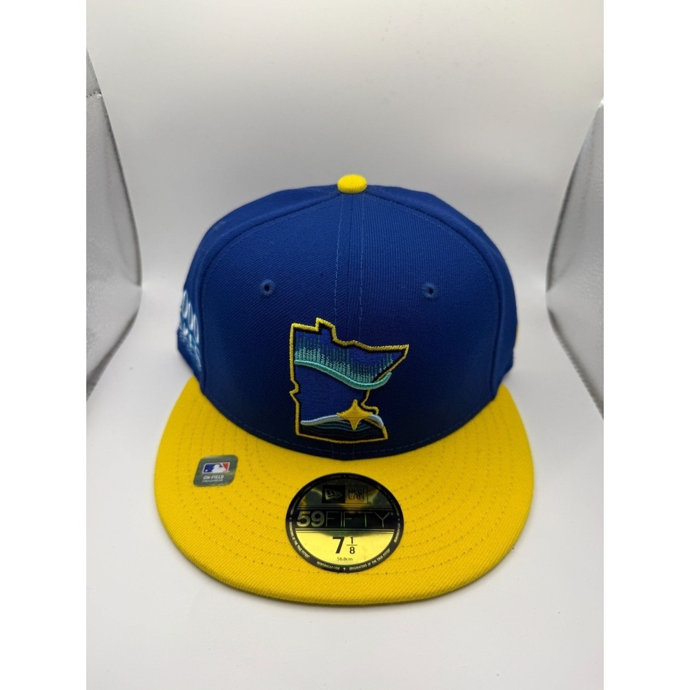 New Era 59FIFTY Minnesota Twins 10000 Lakes 7 1/8 Fitted Hat Blue/Yellow